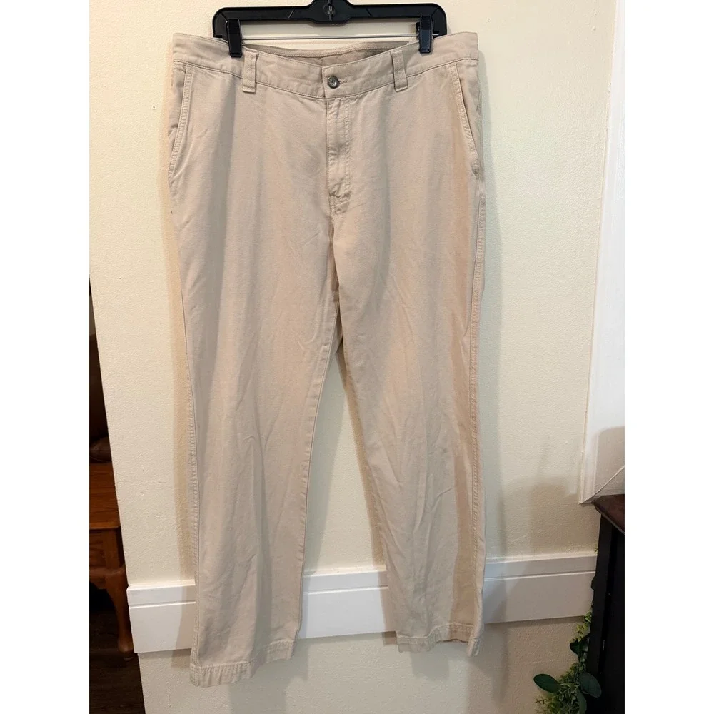 Columbia Mens Canvas Utility Pants 38x32 Tan Cargo Pockets Gorpcore